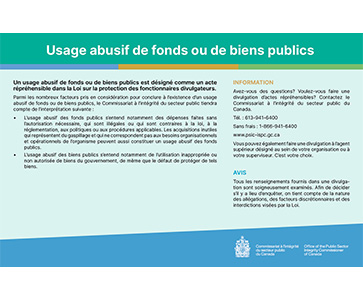 Usage abusif de fonds ou de biens publics