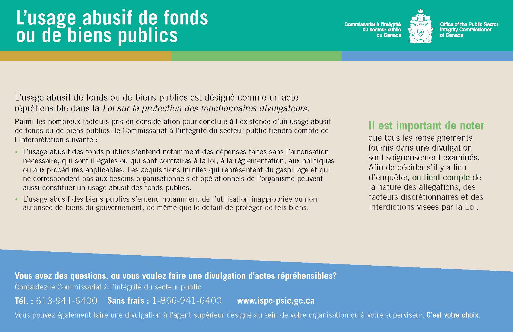 Usage abusif de fonds ou de biens publics